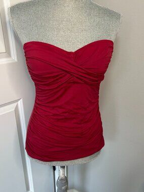 Loft Beach Red Tankini Top Size M EUC